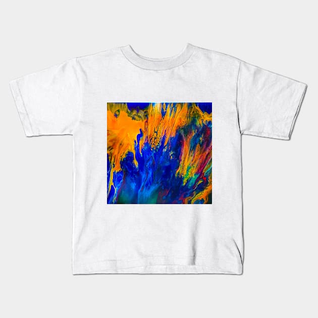 "Faded" acrylic pour painting Kids T-Shirt by AngelBabysArt